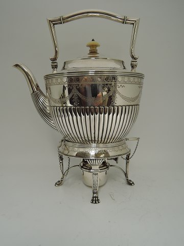 Hot water kettle and burner.
Silver (830) made by 
Michelsen, Copenhagen