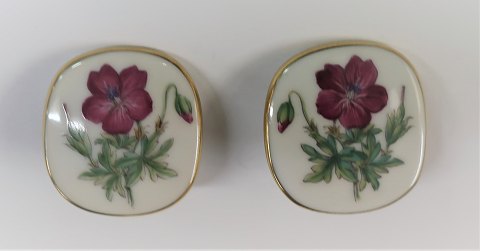 Royal Copenhagen. Flora Danica. Ear clips. Height 28 mm.