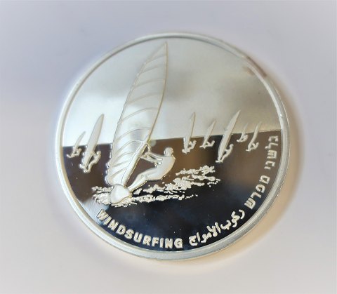 Israel. Sølvmønt. 1 Sheqel. Olympiade 2004. Diameter 30 mm.
