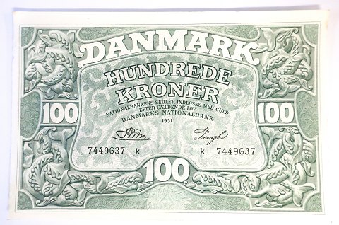 Dänemark. 100-DKK-Banknote 1951