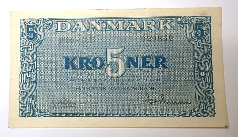 Danmark. 5 kr. seddel 1950 DÆ.