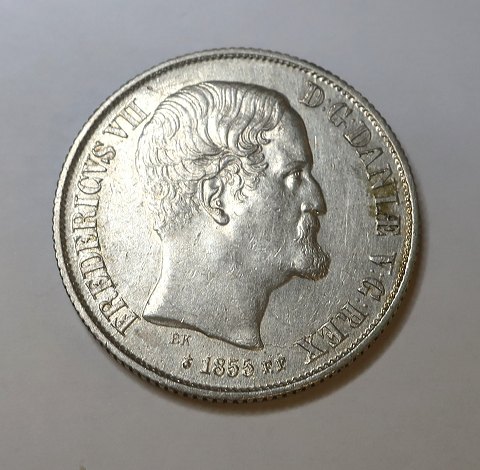 Danmark. Frederik VII. Sølv 1 rigsdaler 1855 FF