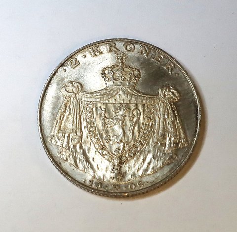 Norwegen. Silber 2 Kronen 1906. Norwegische Unabhängigkeit