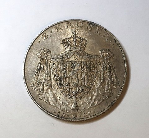Norge. Sølv 2 krone 1906. Norges uafhængighed