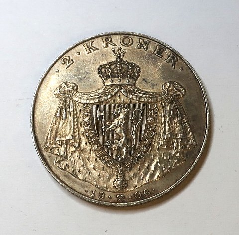 Norwegen. Silber 2 Kronen 1906. Norwegische Unabhängigkeit