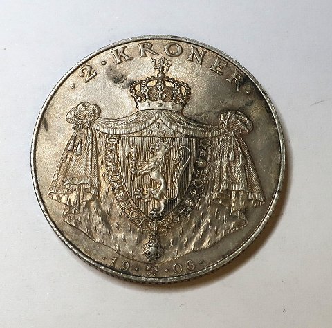 Norwegen. Silber 2 Kronen 1906. Norwegische Unabhängigkeit