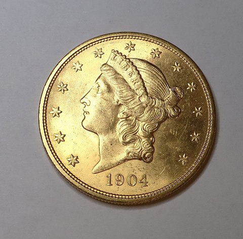 USA. Liberty guld $20 dollar fra 1904