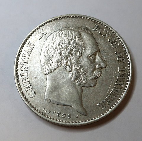 Dänemark. Christian IX. Silber 2 DKK von 1899.