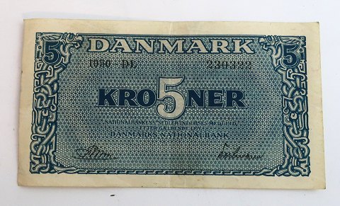 Danmark. 5 kr. seddel 1950 DL.