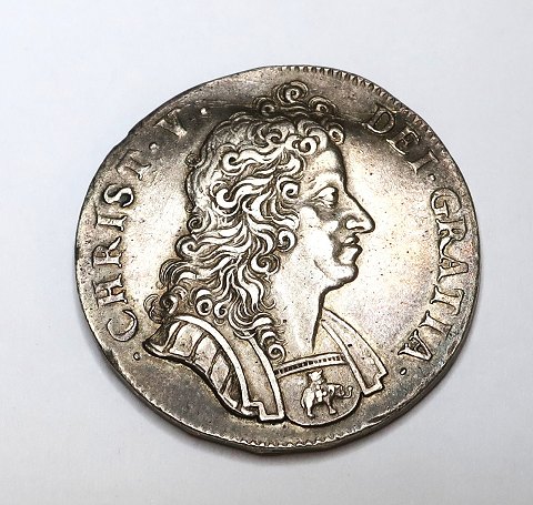 Danmark. Christian V. 1 krone 1693. Hede 99A. Diameter 32 mm.