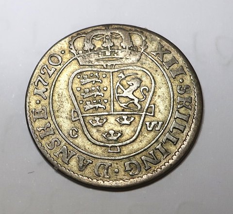 Danmark. Frederik IV. Sølv 12 skilling 1720