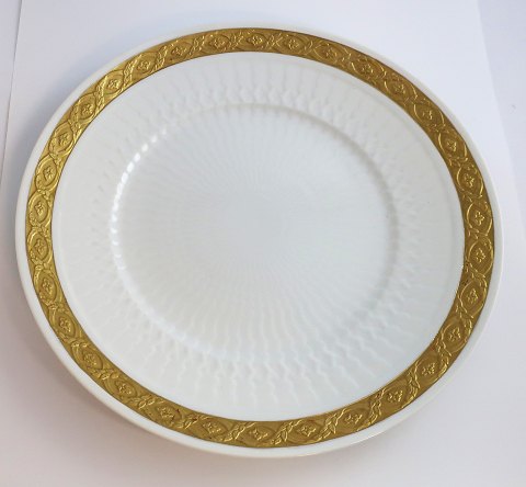 Königliches Kopenhagen. Fan mit Gold. Menüeteller. Modell 11519. Durchmesser 25,5 cm. (1 Wahl)