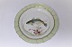 Royal Copenhagen. Fisketallerken med grøn kant. Model 919/1710. Gadus merlangus