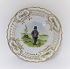 Royal Copenhagen. Plate with open-work border. Diameter 19 cm. Motiv; Farmer 
from Amager. Produced before 1923.