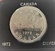 Canada. Silver dollar 1972. Diameter 35 mm. In box