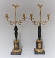 Empire bronze Candlesticks. Probably French about 1810. A pair. Height 48 cm.