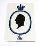 Royal Copenhagen. Plaque with King Frederik IX. Measures 13*9 cm