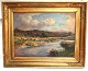 Viggo Pedersen. En aften ved Gudenaa. Mål incl ramme 79*63 cm. (61*45 cm)