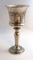 Andreas Kiær Lund, Silkeborg. Sølv drikkeglas (830). Højde 17,5 cm. Produceret 
1860-1880
