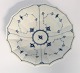Royal Copenhagen. Musselmalet, riflet. Asiet. Model 142. Diameter 21 cm. (1 
sortering)
