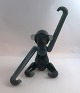Holmegaard. Kay Bojesen sort glas abe. Højde 20,5 cm.